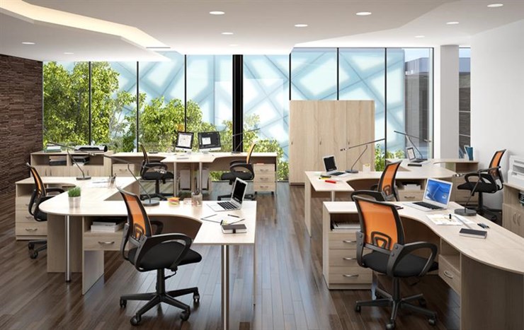 Набор мебели в офис SIMPLE с эргономичными столами и тумбами в Благовещенске - изображение 3